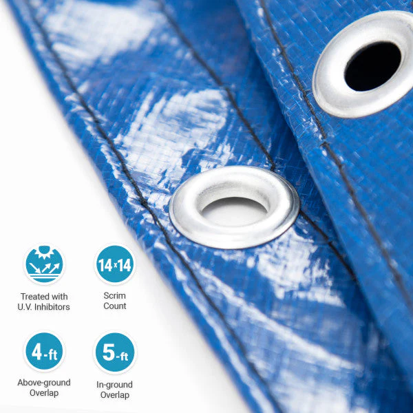 15' / 16' Round Above Ground Swimming Pool Tarp Winter Cover - Image 9