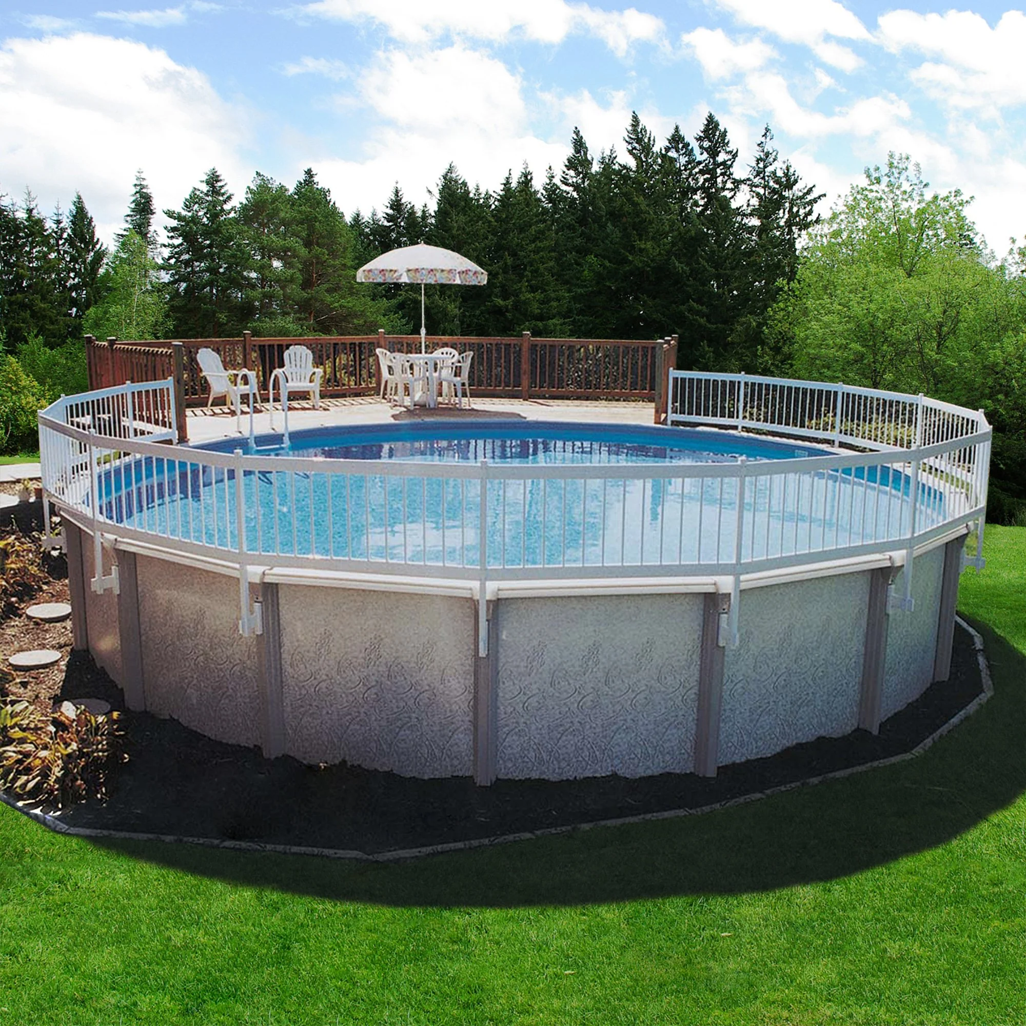Above Ground Pool Fence Kit - White - Image 2