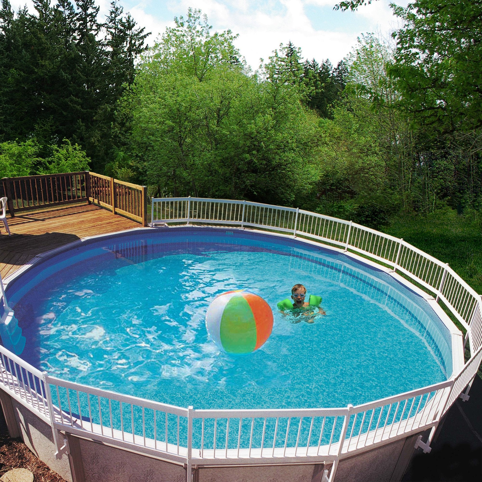 Above Ground Pool Fence Kit - White - Image 3