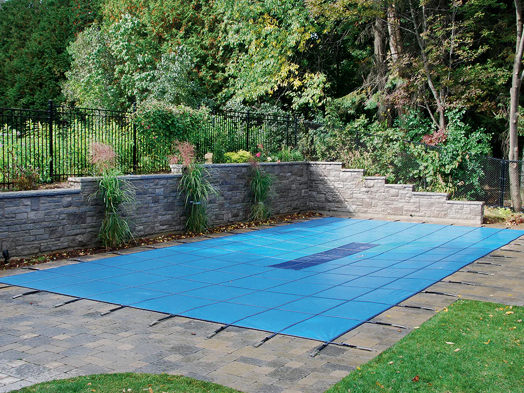 Aquamaster Solid w/ Pump Rectangle In-Ground Swimming Pool Safety Cover - Image 2