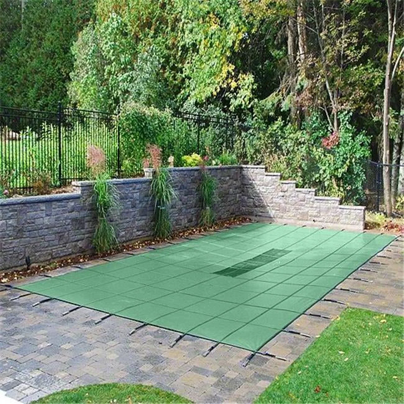 Aquamaster Solid w/ Pump Rectangle In-Ground Swimming Pool Safety Cover - Image 3