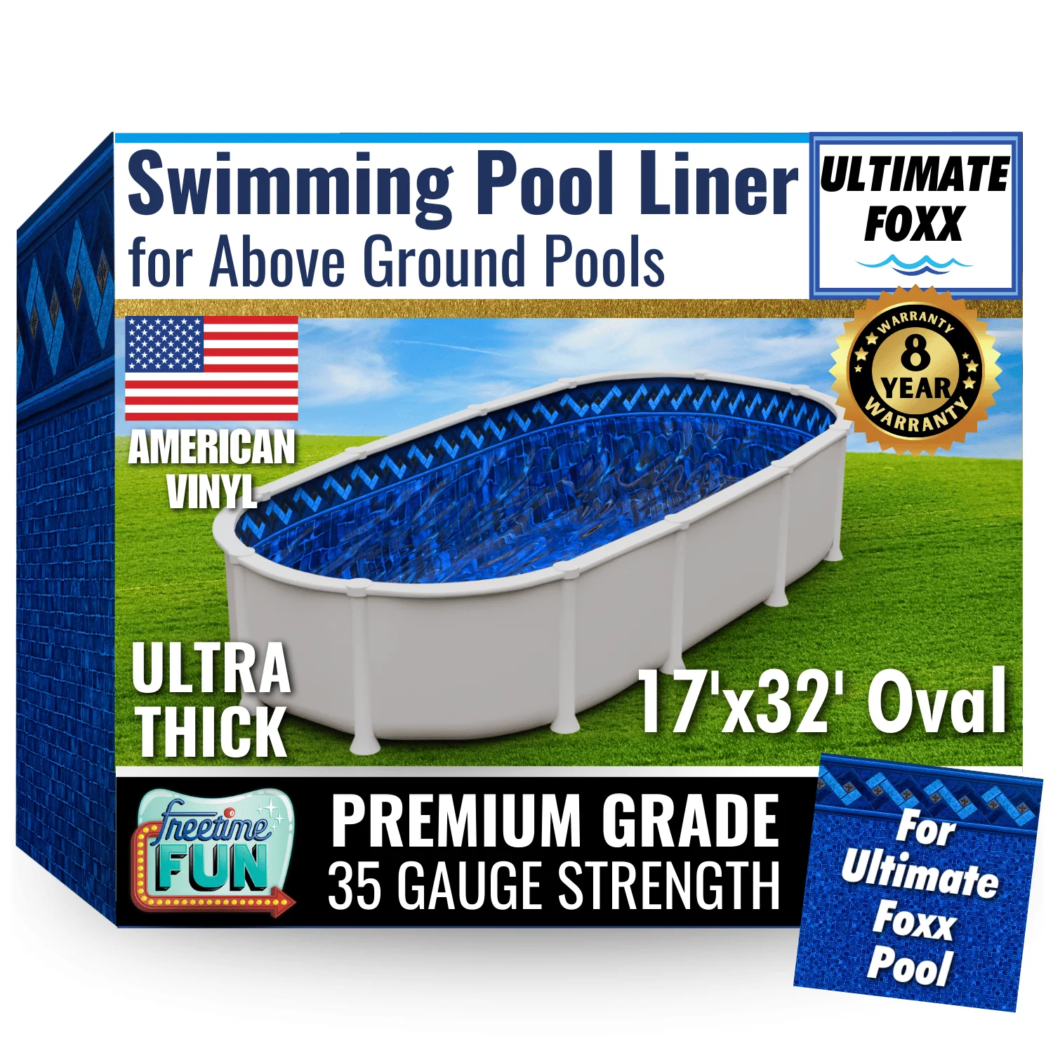 Azure Peak Ultimate Foxx 52" On Ground Pool Liner - Image 8
