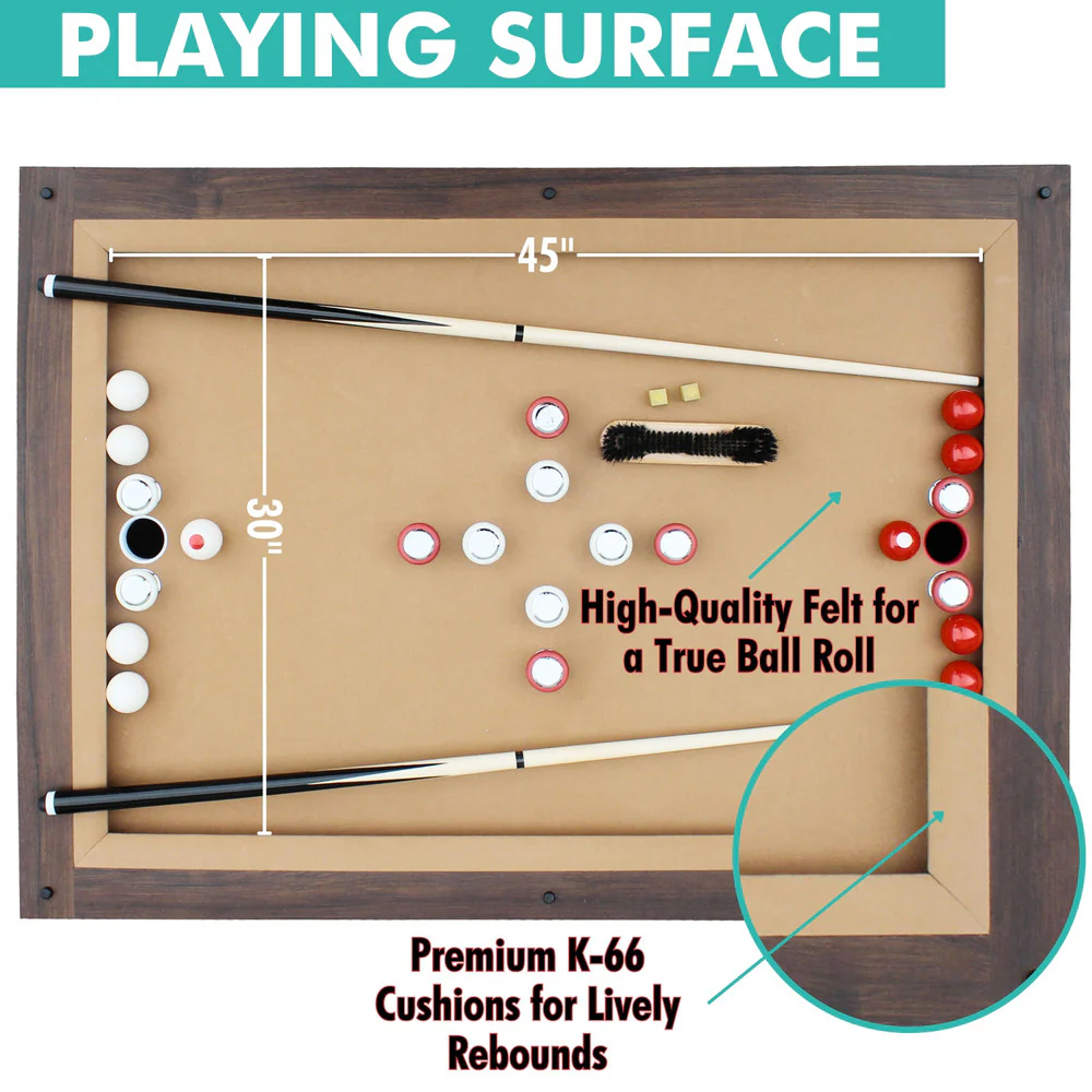 Baddah Bing 54" Espresso Bumper Pool Table - Image 4