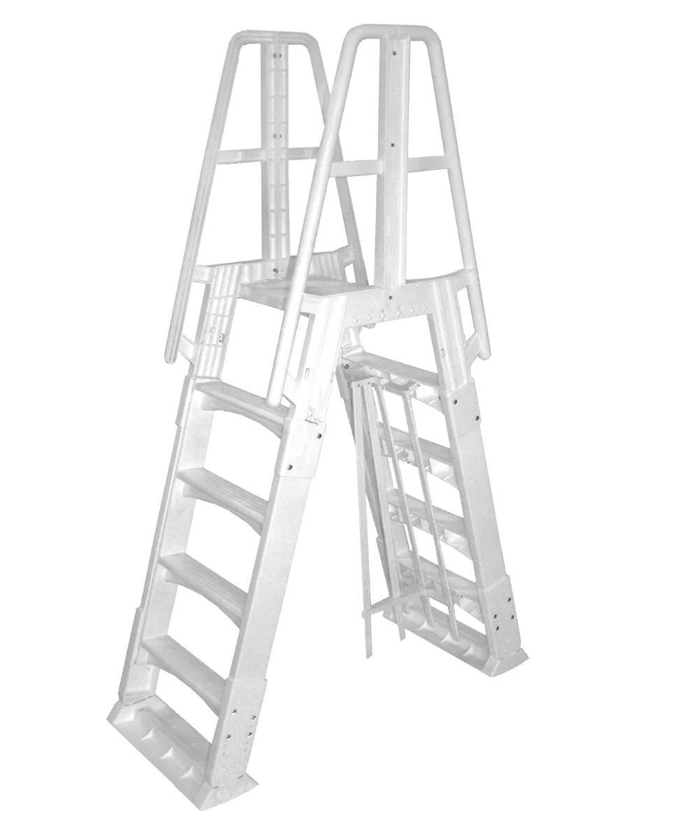 Blue Wave A-Frame 48 to 56 Inch Adjustable Above Ground Swimming Pool Ladder NE9880 - Image 2