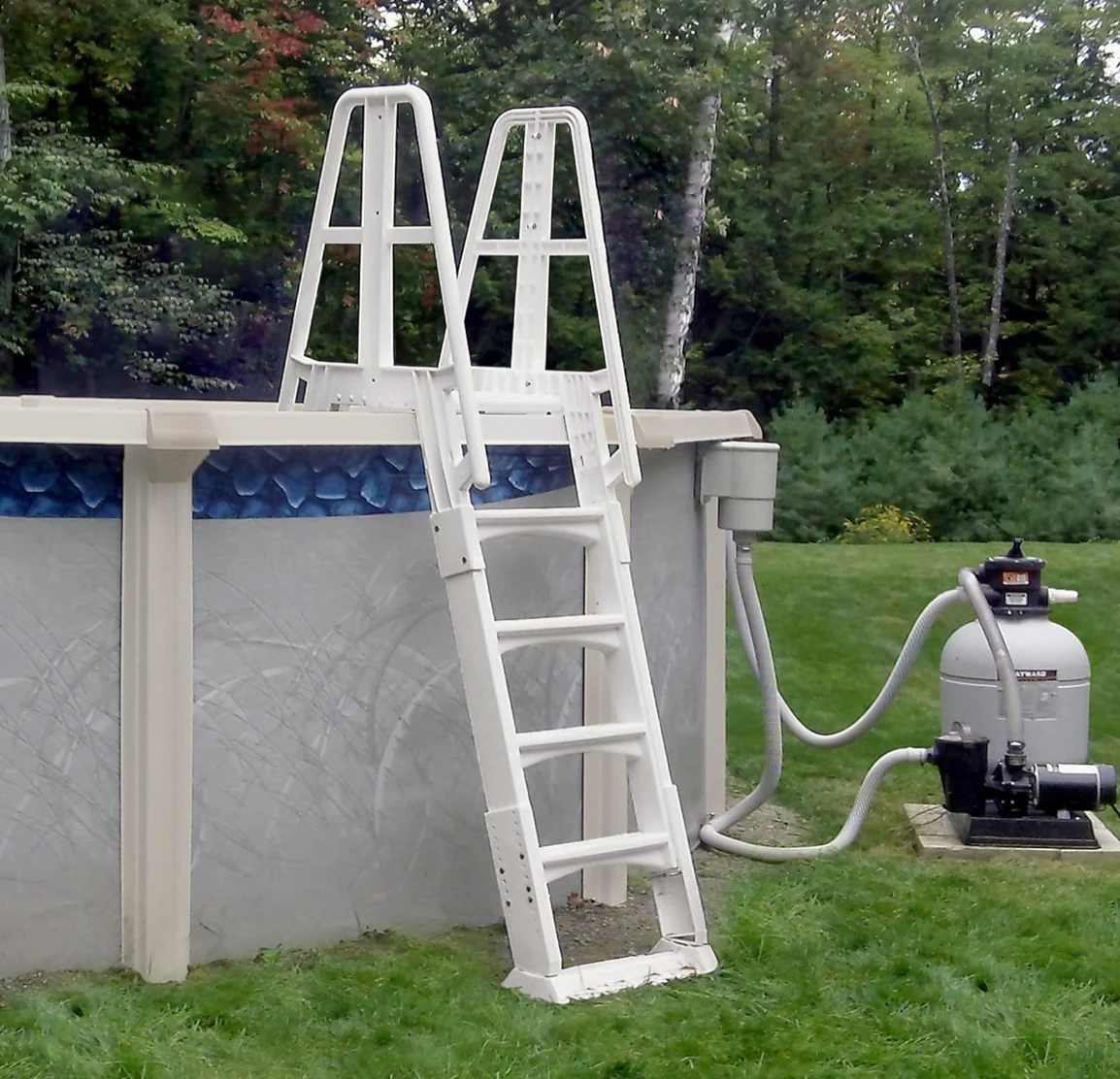 Blue Wave A-Frame 48 to 56 Inch Adjustable Above Ground Swimming Pool Ladder NE9880 - Image 4