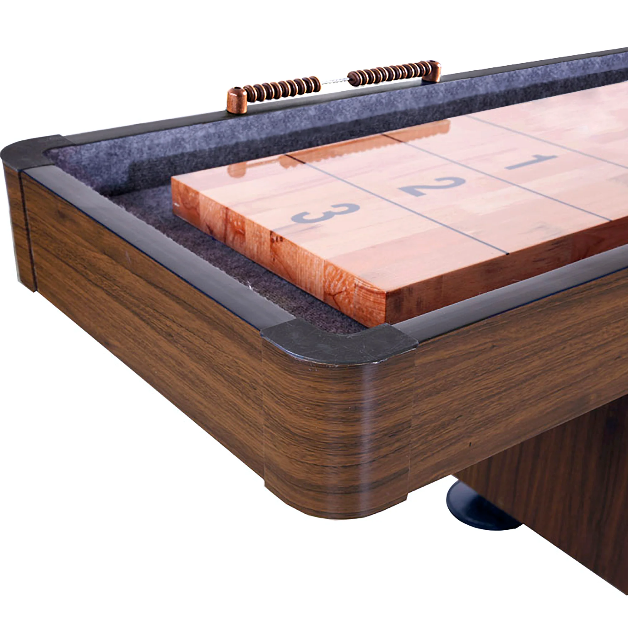 Challenger 14' Deluxe Pub Style Shuffleboard Table - Walnut Finish - Image 11