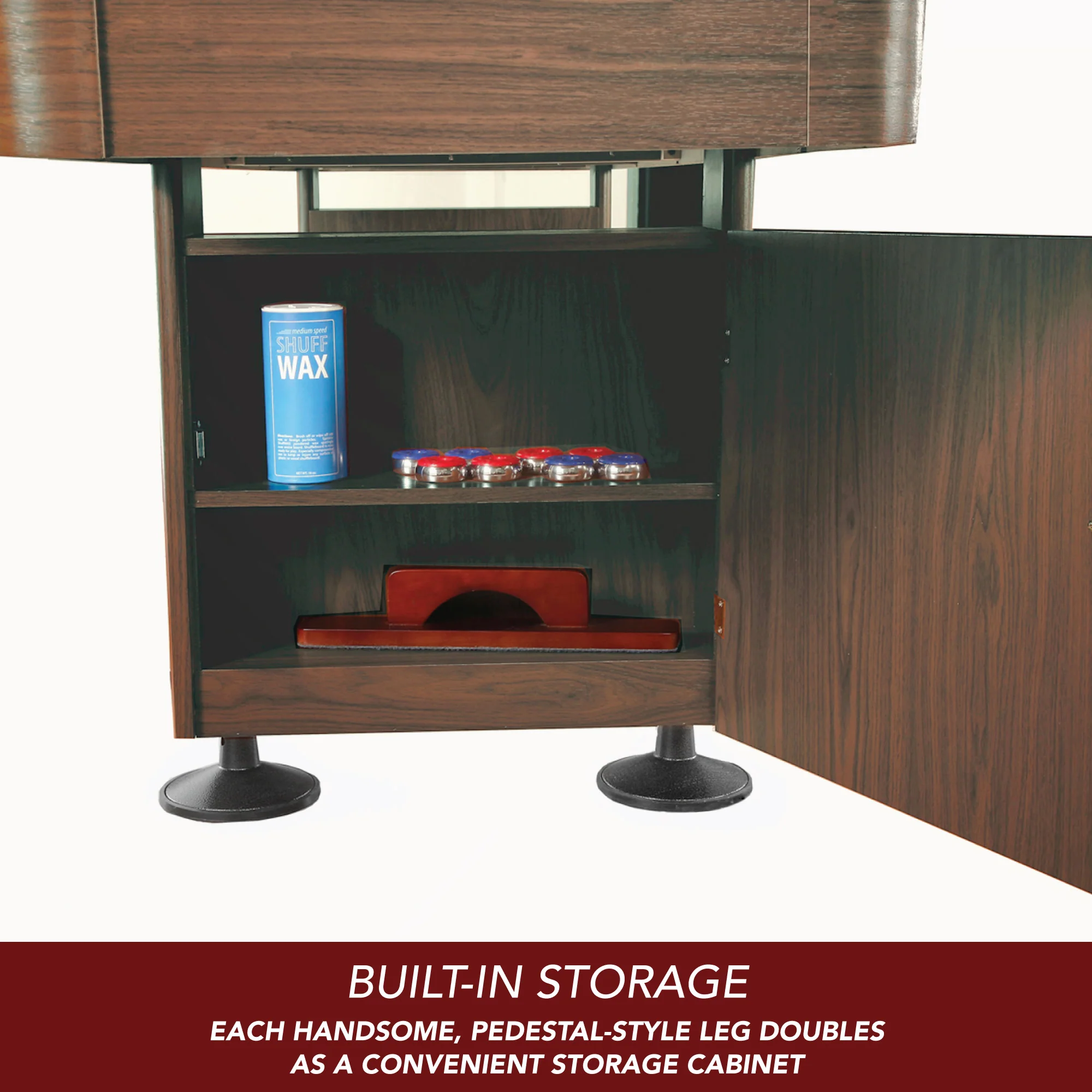 Challenger 14' Deluxe Pub Style Shuffleboard Table - Walnut Finish - Image 4