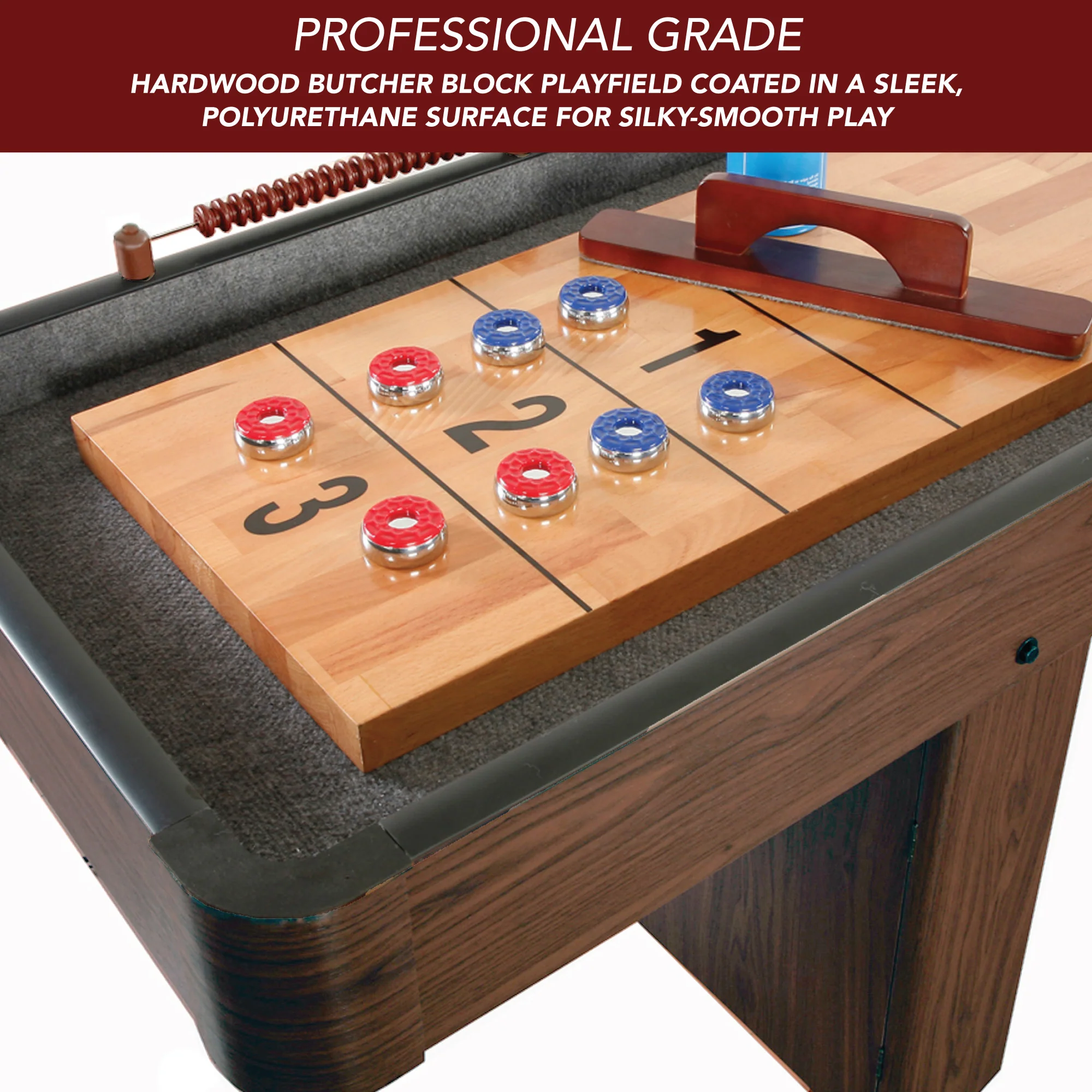 Challenger 9' Deluxe Pub Style Shuffleboard Table - Image 4