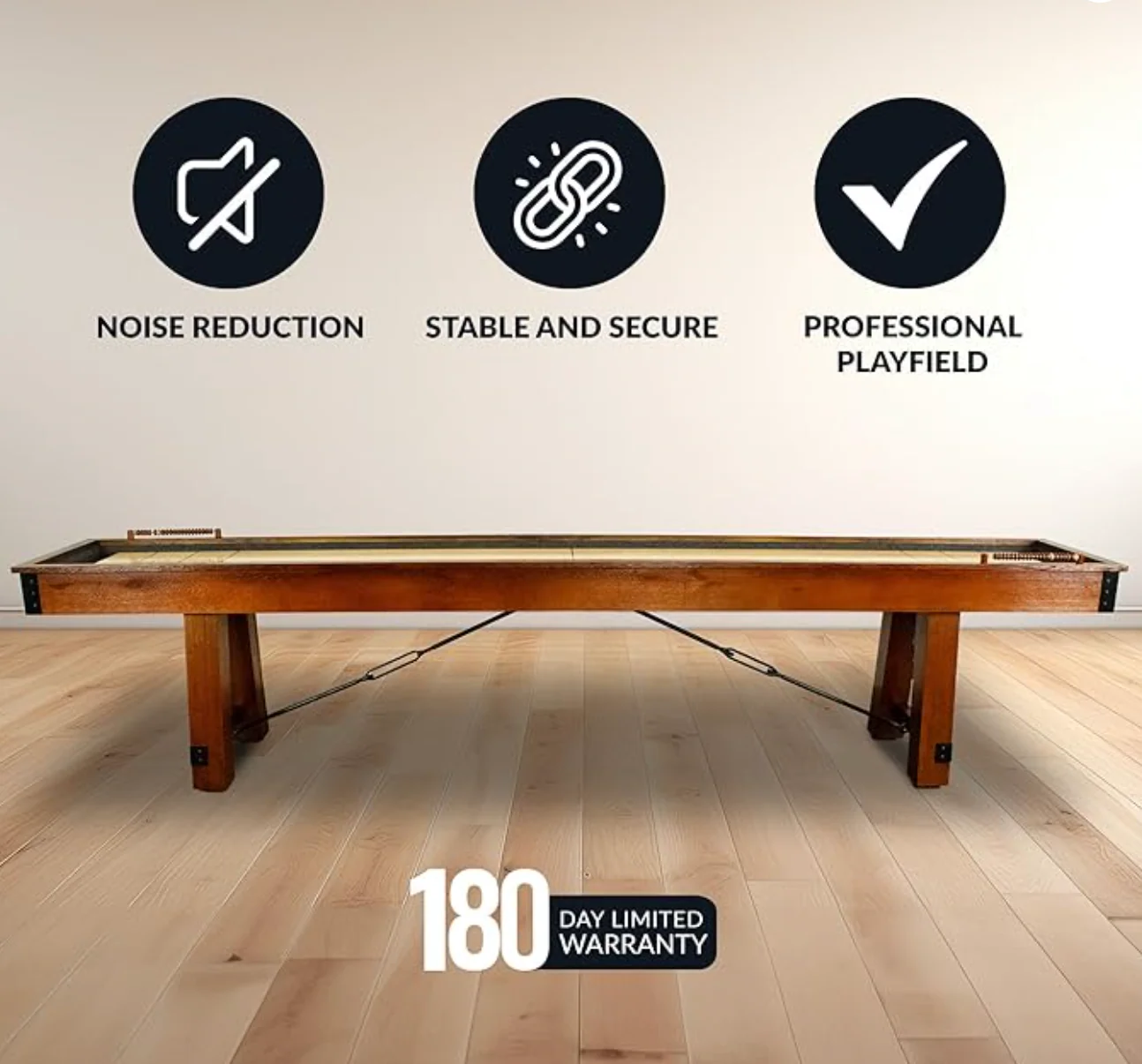 Cheyenne 12-ft Shuffleboard Table in Rustic Oak Finish - Image 5