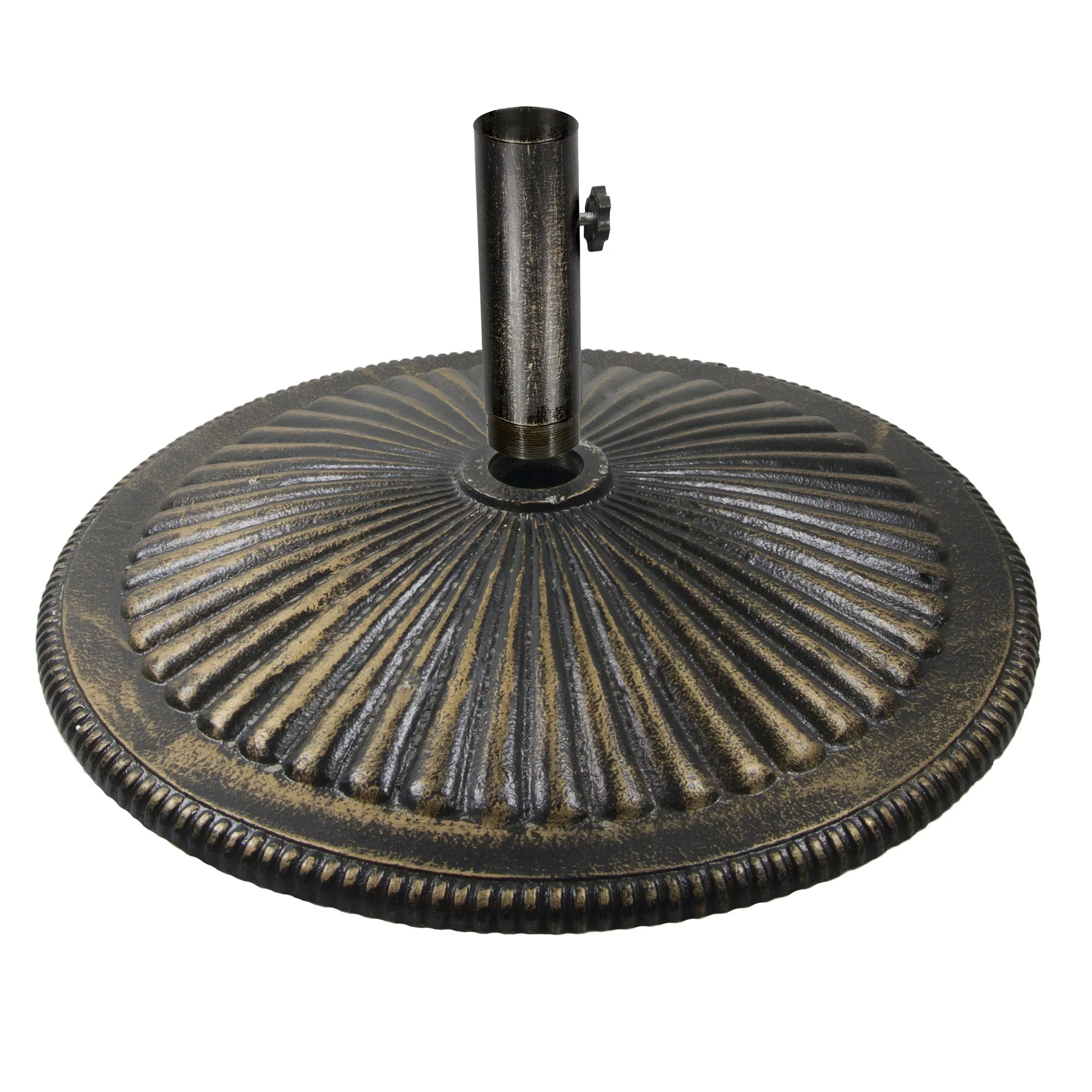 Classic Cast Iron Umbrella Base in Bronze - Image 4