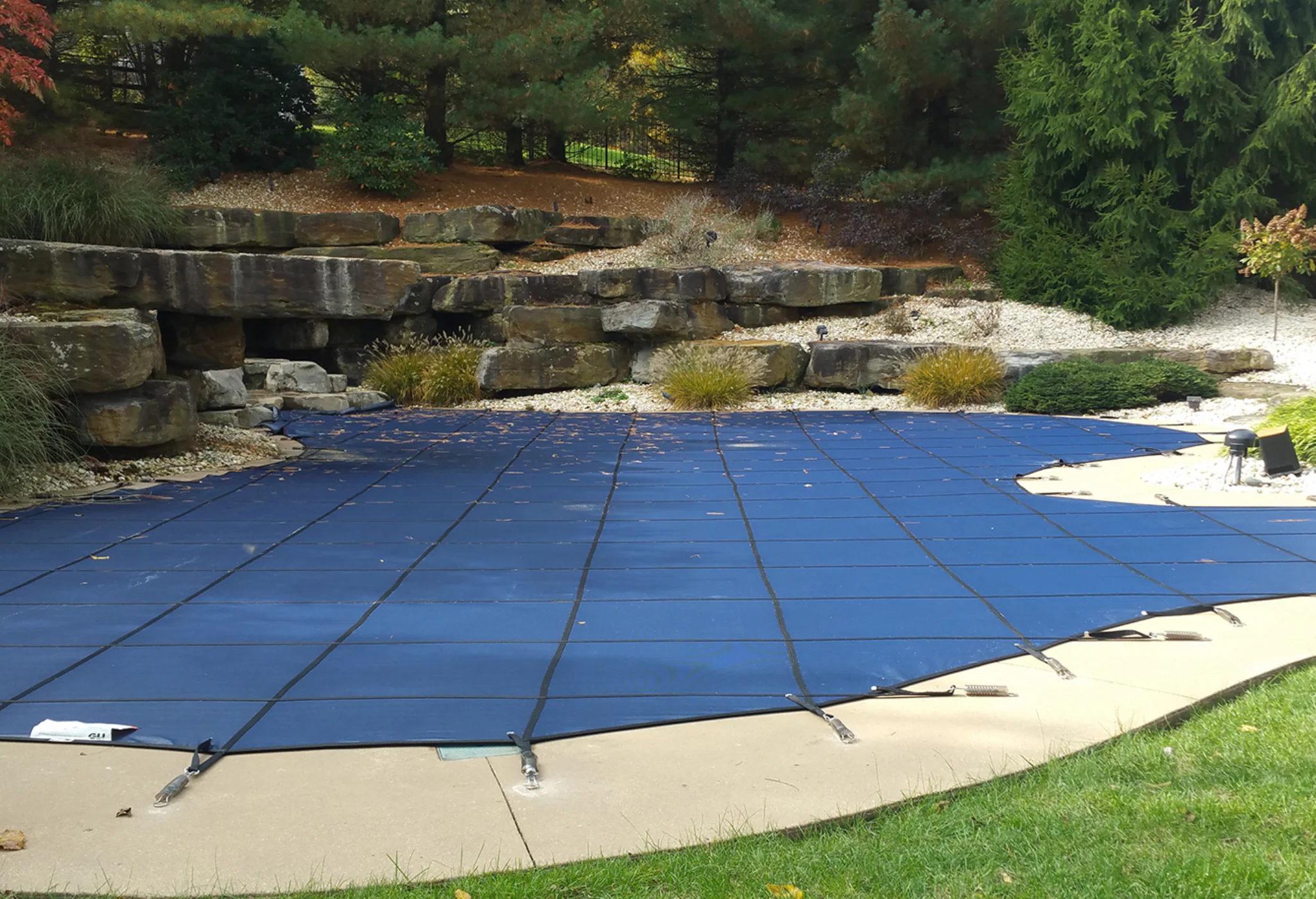 Custom Swimming Pool Winter Safety Cover QUOTE and SAMPLE MATERIALS Mesh & Solid - Image 2