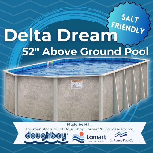 Delta Dream Salt Friendly 52" or 54" Tall Aluminum Above Ground Pool Kit plus Starter Package - Image 12
