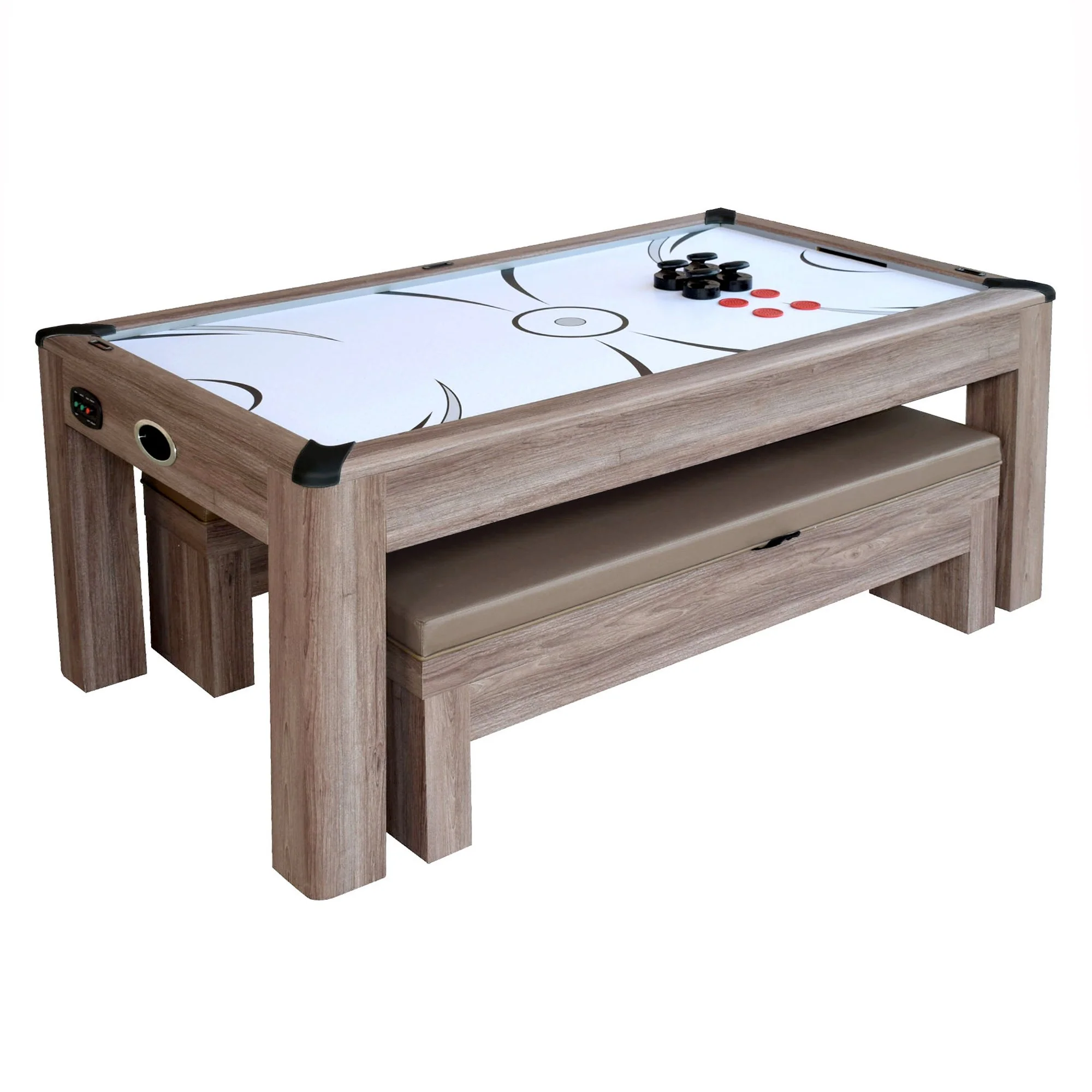 Driftwood 7-ft 3-in-1 Combo Air Hockey Table w/ Ping Pong and Dining - Image 4