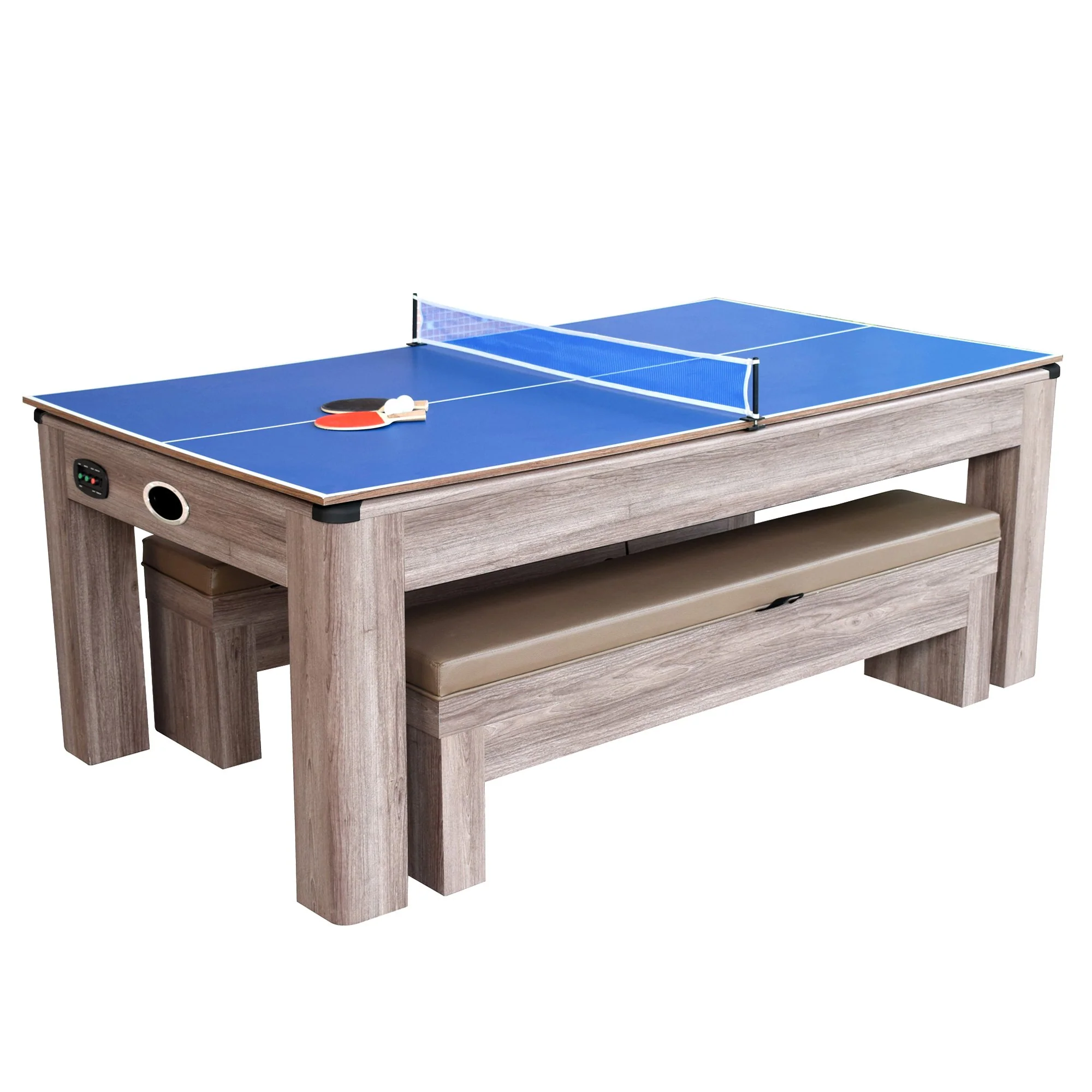 Driftwood 7-ft 3-in-1 Combo Air Hockey Table w/ Ping Pong and Dining - Image 5