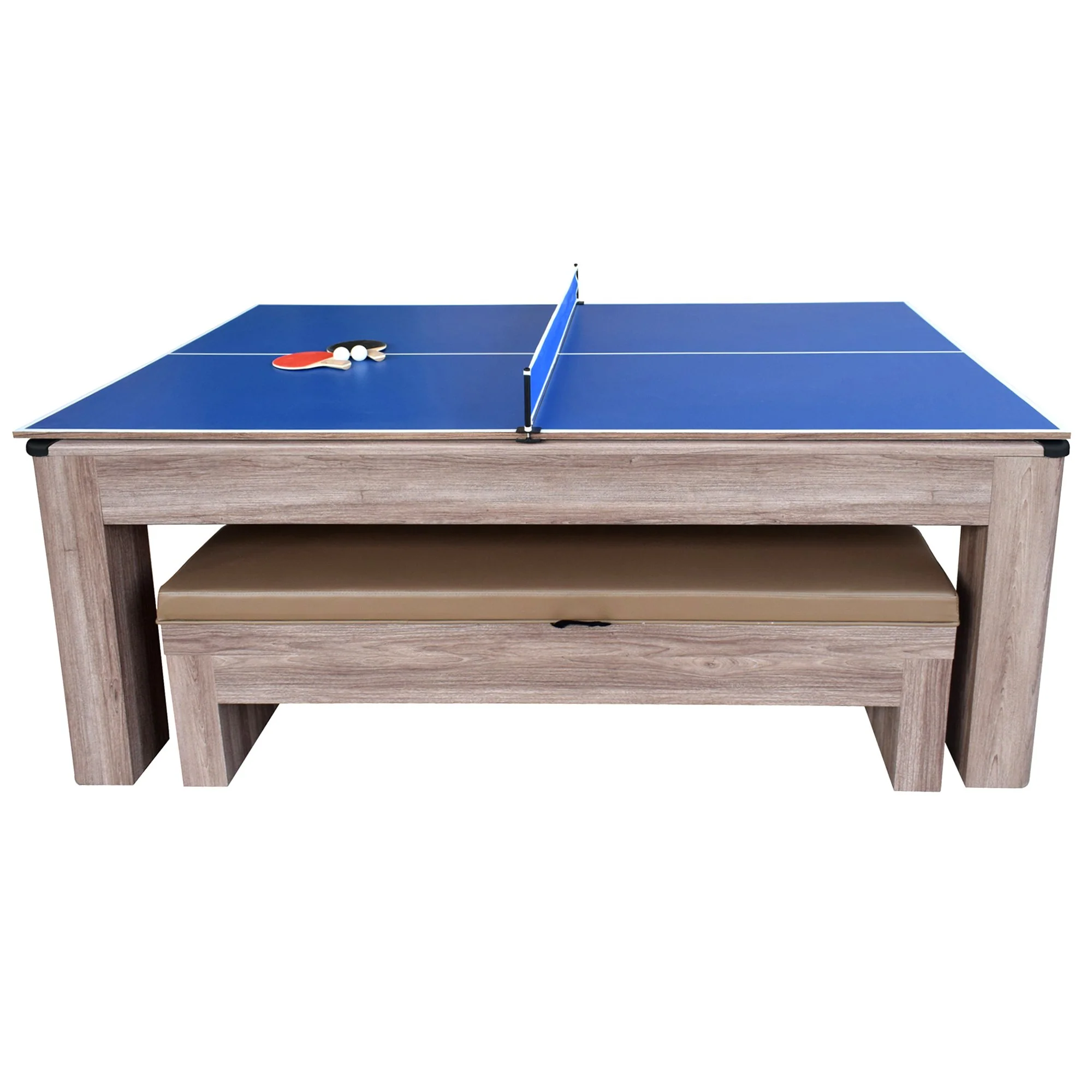 Driftwood 7-ft 3-in-1 Combo Air Hockey Table w/ Ping Pong and Dining - Image 7