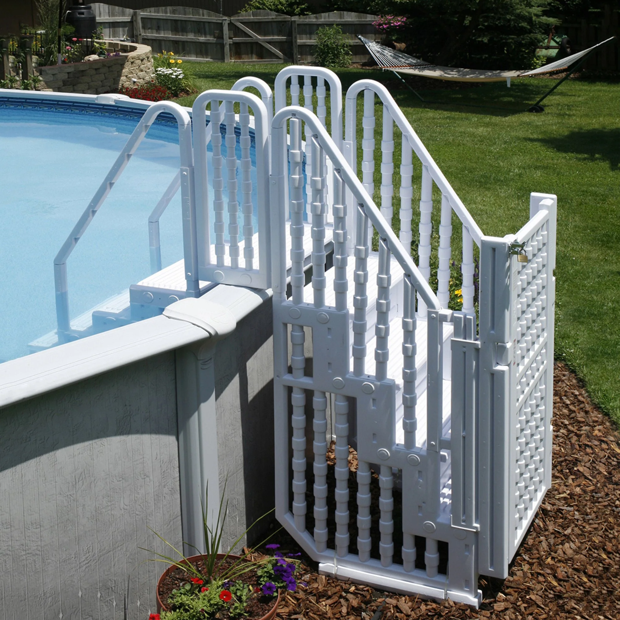 Easy Pool Step Entry Stairs System with Safety Gate - Image 2