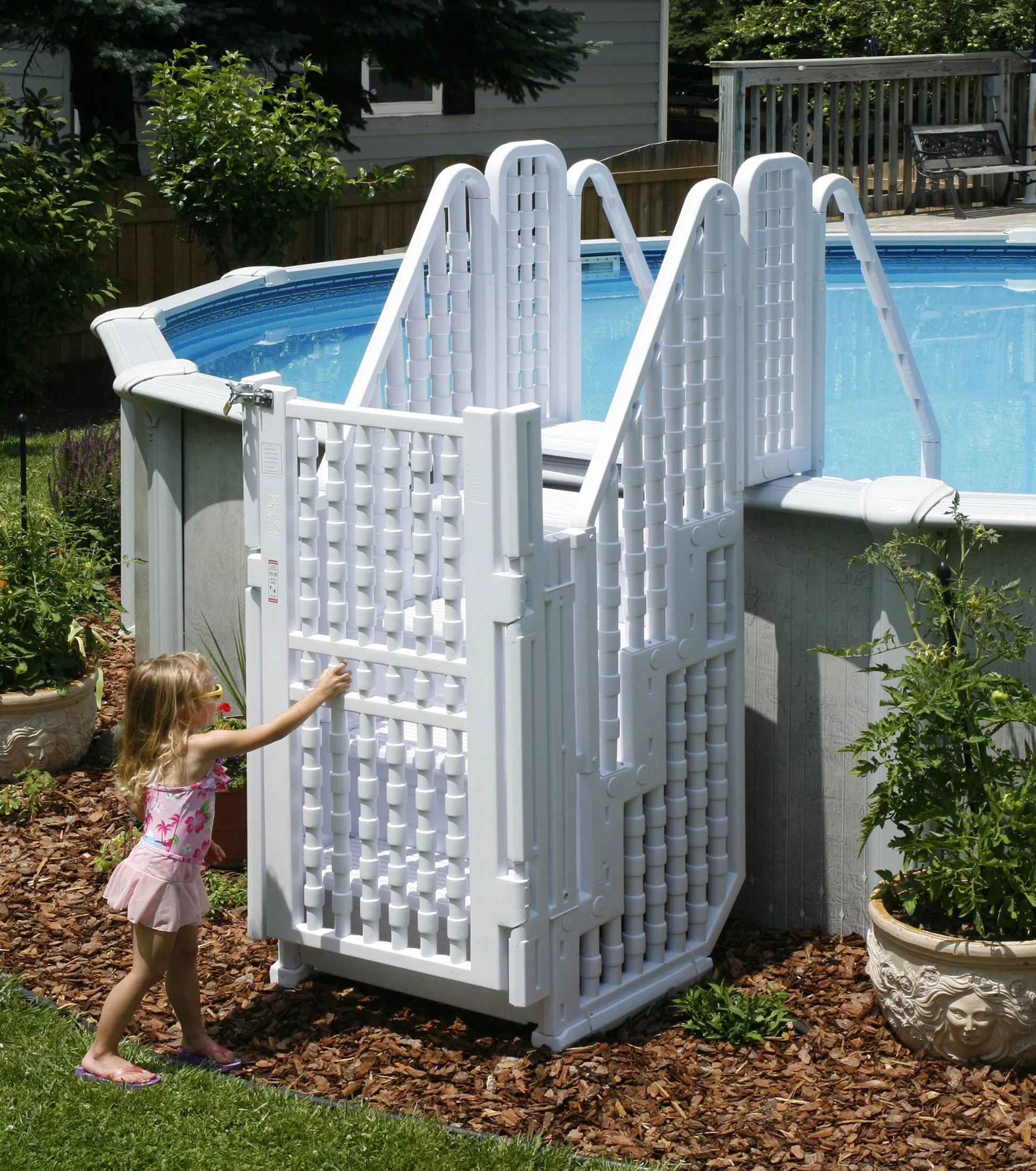Easy Pool Step Entry Stairs System with Safety Gate - Image 3