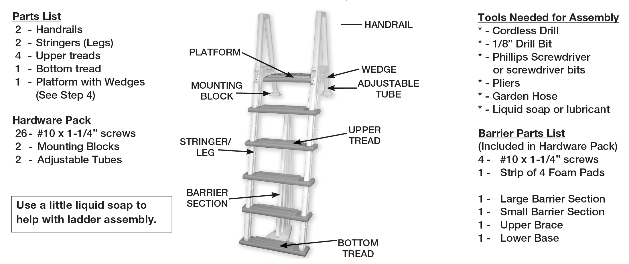Eliminator Heavy Duty In-Pool Ladder with Barrier - Image 2