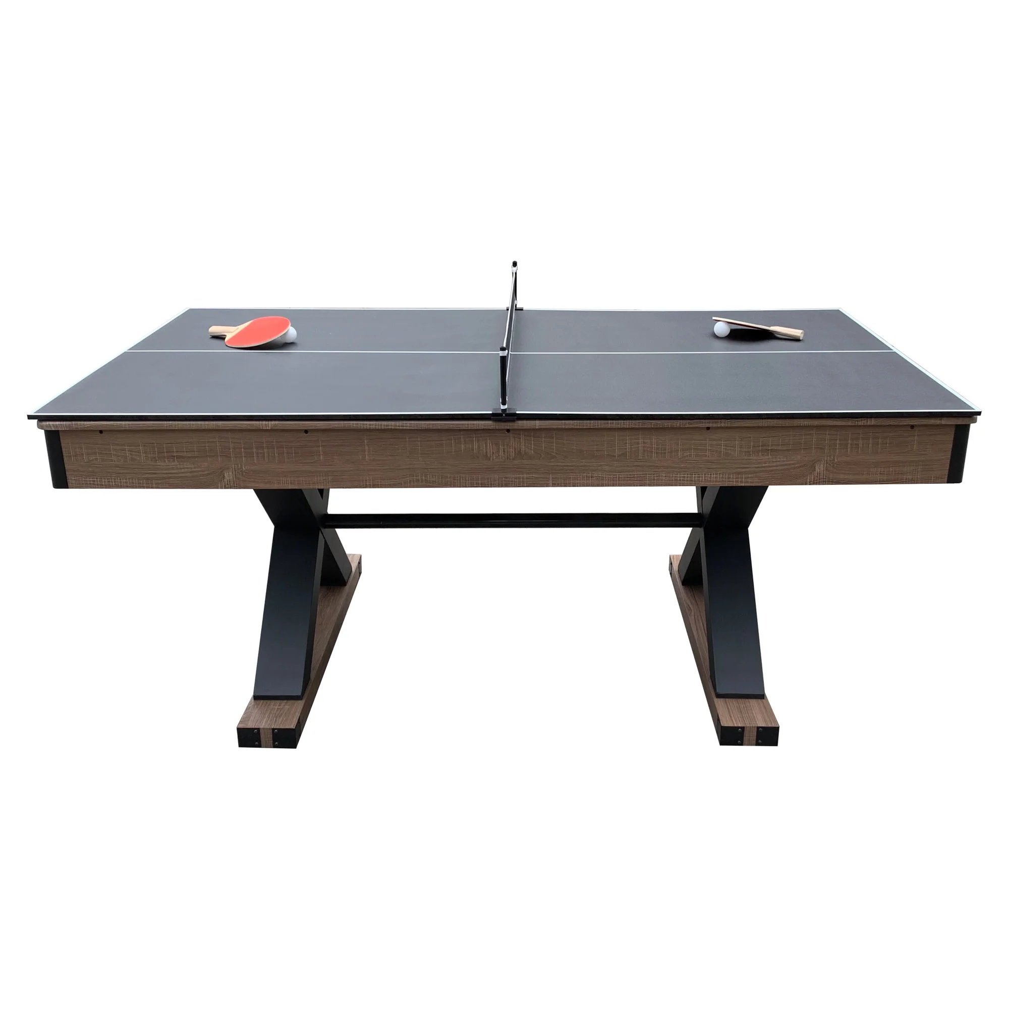 Excalibur 6-ft Driftwood Air Hockey Table with Table Tennis - Image 3