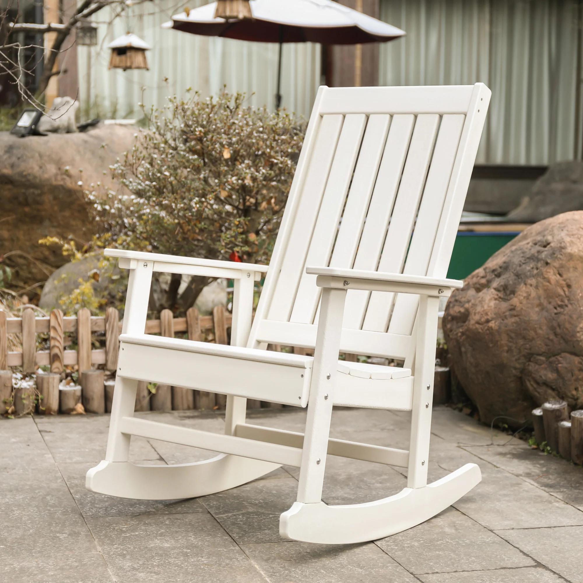 Ez-Care Tek-Wood Adirondack Rocker - White - Image 11