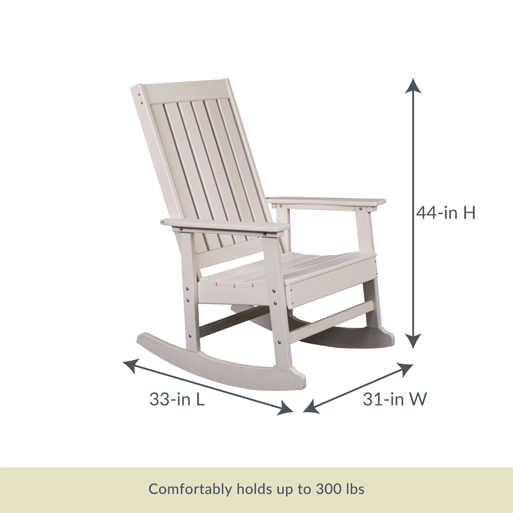 Ez-Care Tek-Wood Adirondack Rocker - White - Image 3