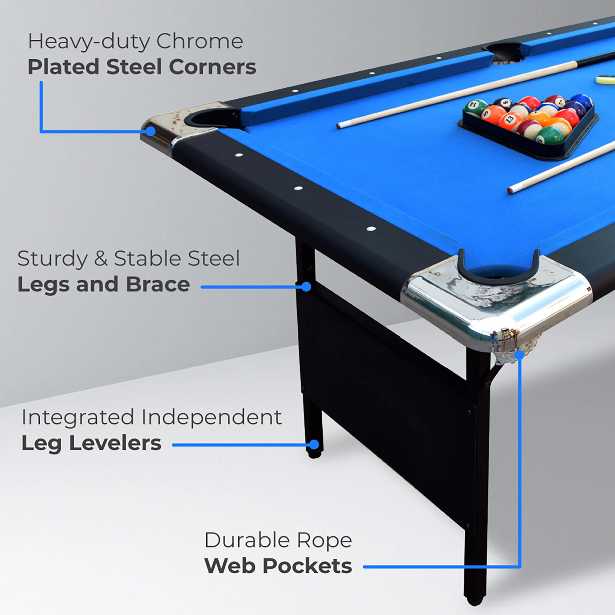 Fairmont 6-ft Portable Folding Billiards Pool Table - Image 5
