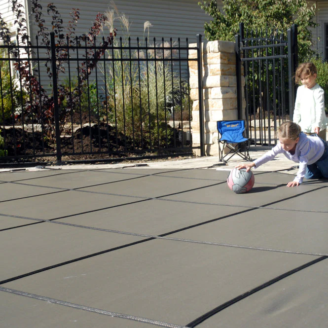 GLI Secur-A-Pool Swimming Pool Mesh Rectangle Safety Cover with Security Anchors - Image 5