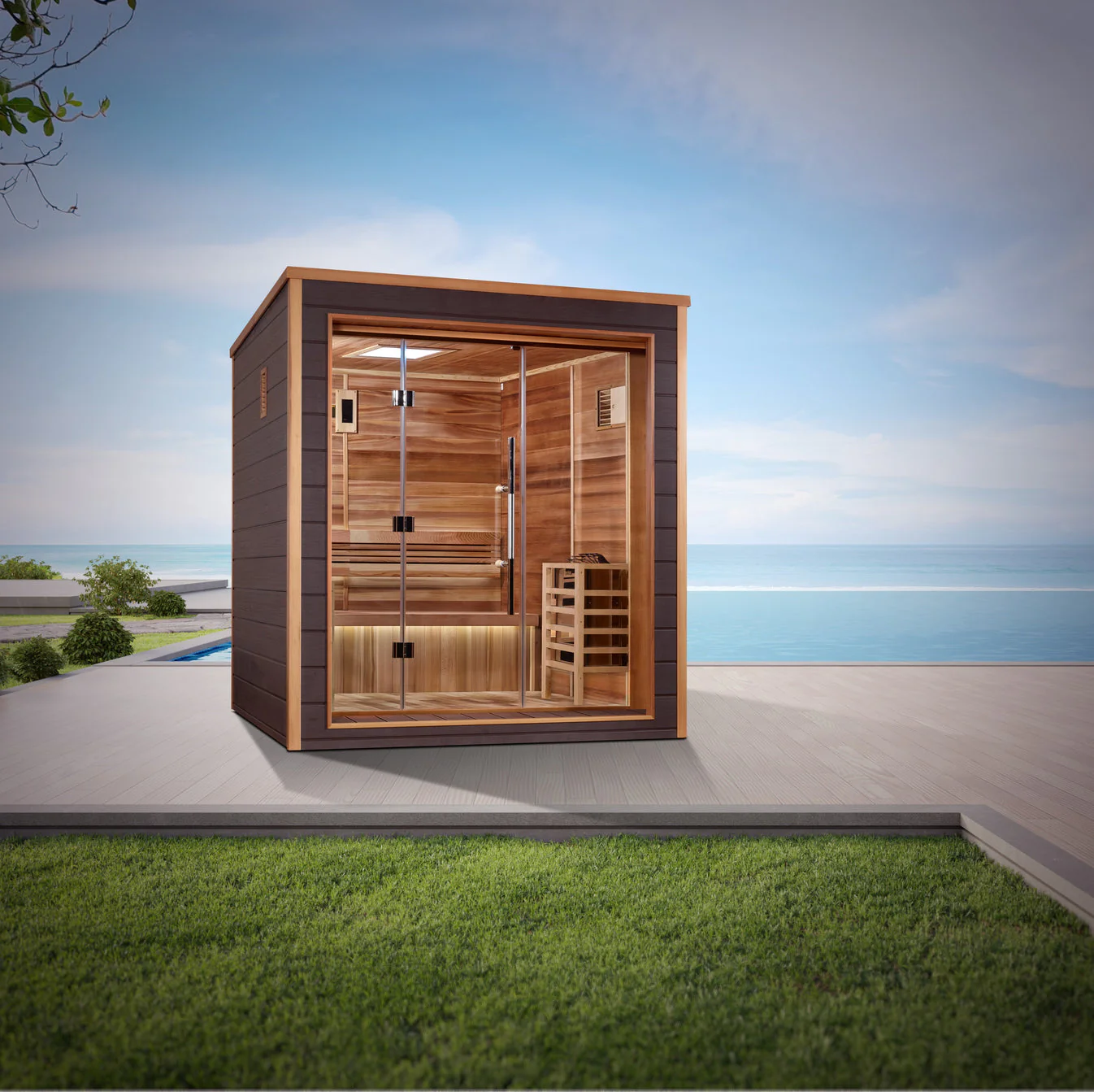 Golden Designs Drammen 3 Person Outdoor-Indoor Traditional Sauna - Image 4