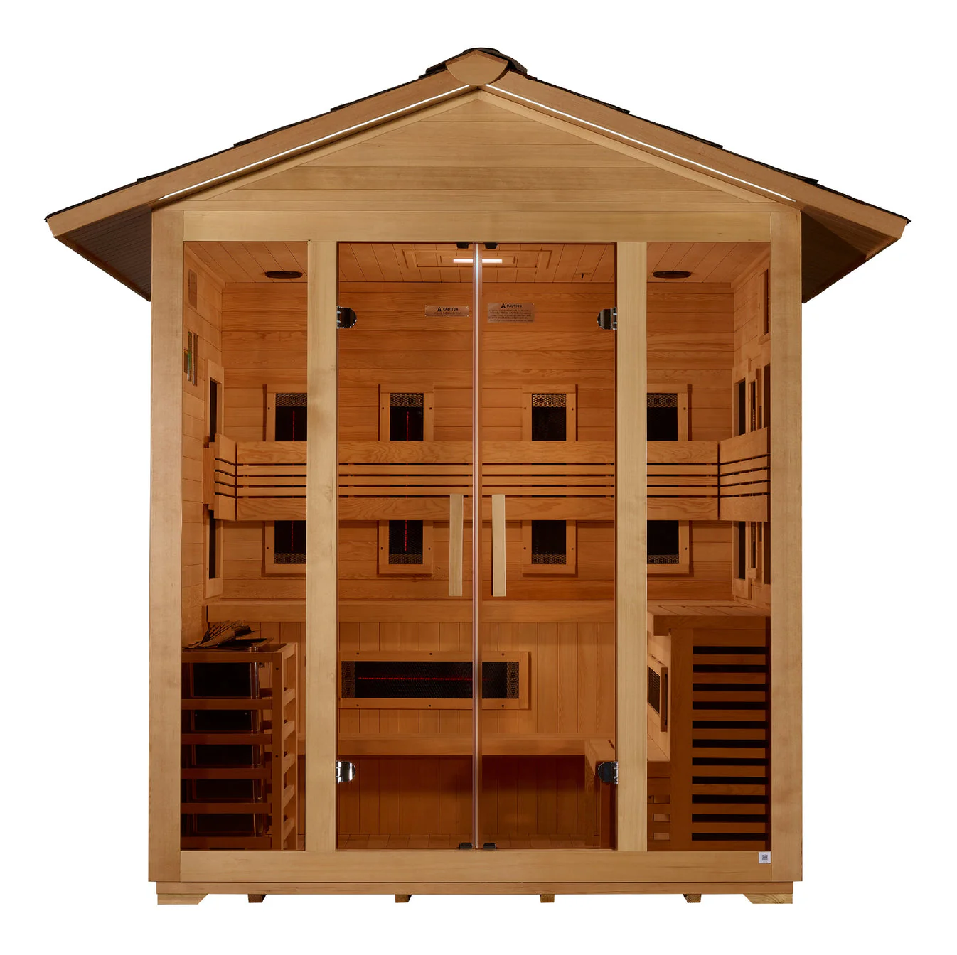 Golden Designs Gargellen 5 Person Hybrid (PureTech™ Full Spectrum IR or Traditional Stove) Outdoor Sauna - Image 2