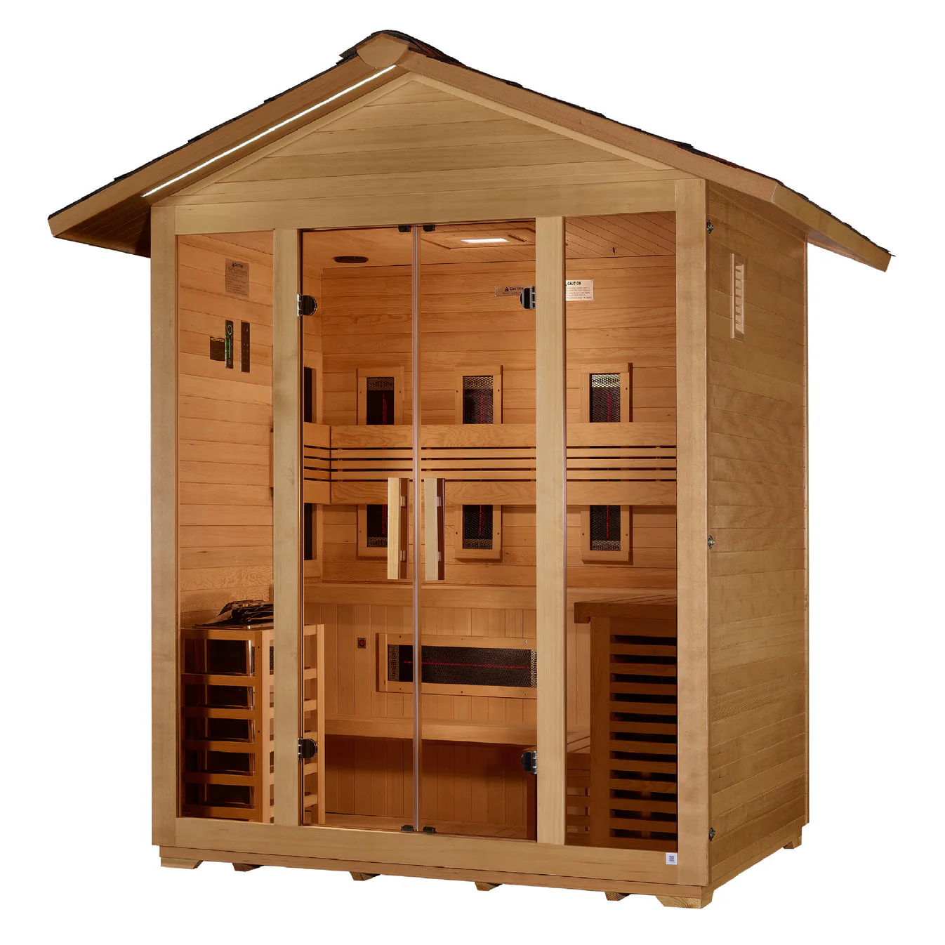 Golden Designs Gargellen 5 Person Hybrid (PureTech™ Full Spectrum IR or Traditional Stove) Outdoor Sauna - Image 3