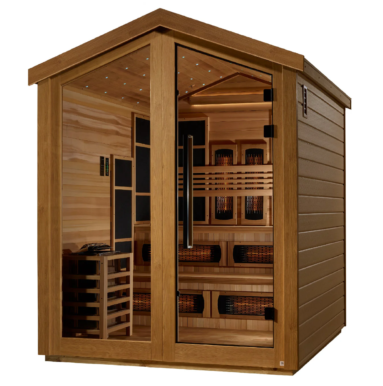 Golden Designs Kaskinen 6 Person Barn Hybrid (PureTech™ Full Spectrum IR or Traditional Stove) Outdoor Sauna - Image 3