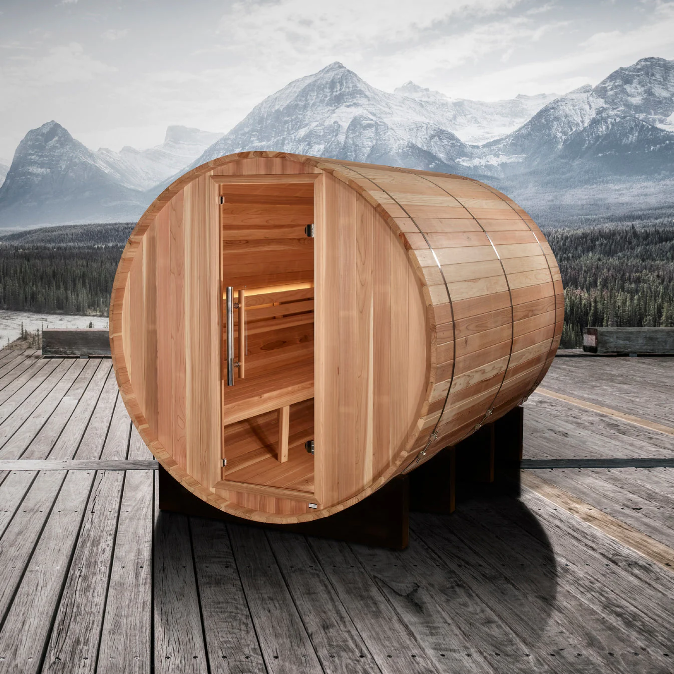 Golden Designs Klosters 6 Person Barrel Traditional Sauna - Image 2