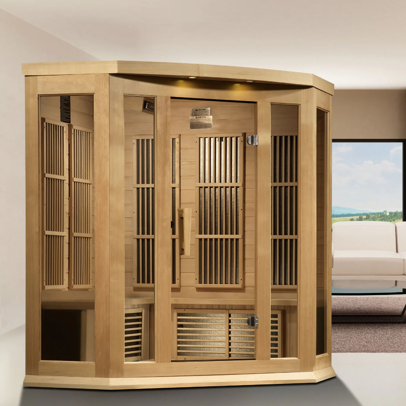 Maxxus 3 Person Corner Near Zero EMF FAR IR Sauna - Image 4