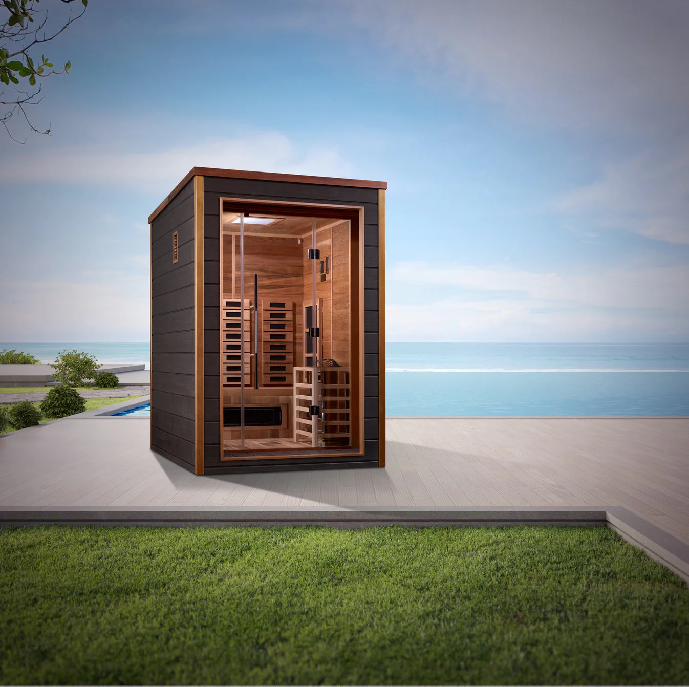 Golden Designs Nora 2 Person Outdoor-Indoor PureTech™ Hybrid Full Spectrum Sauna - Image 5