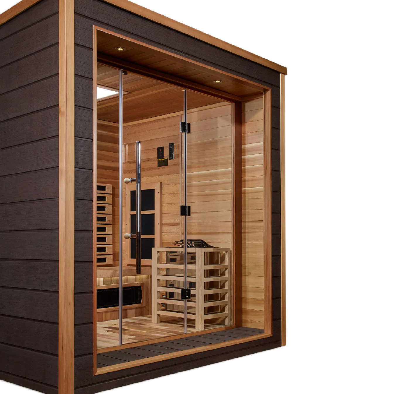Golden Designs Visby 3 Person Outdoor-Indoor PureTech™ Hybrid Full Spectrum Sauna - Image 4