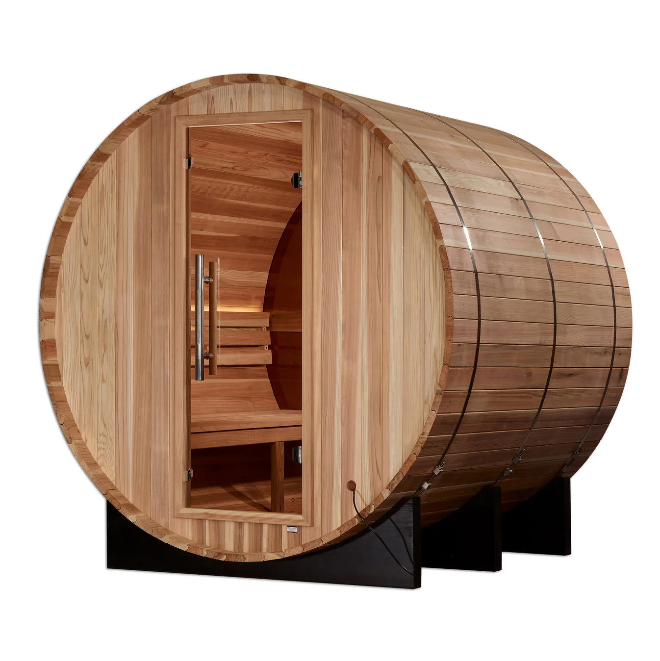 Golden Designs Zurich 4 Person Barrel with Bronze Privacy View Traditional Sauna - Image 3