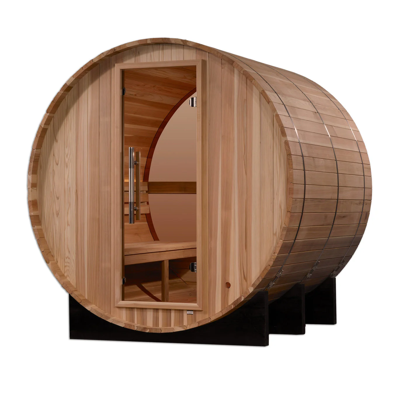 Golden Designs Zurich 4 Person Barrel with Bronze Privacy View Traditional Sauna - Image 4