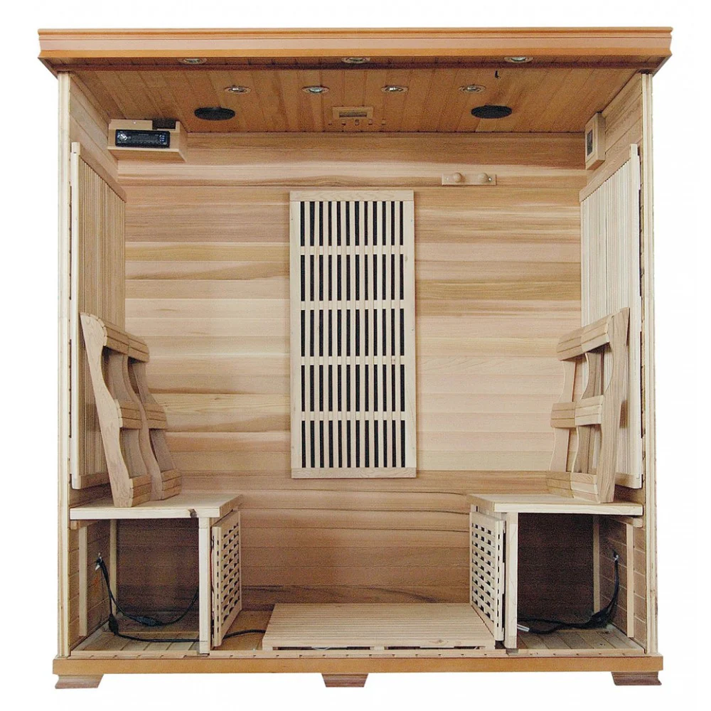 Klondike 4 Person Cedar Infrared Sauna Room with 9 Carbon Heaters - Image 3