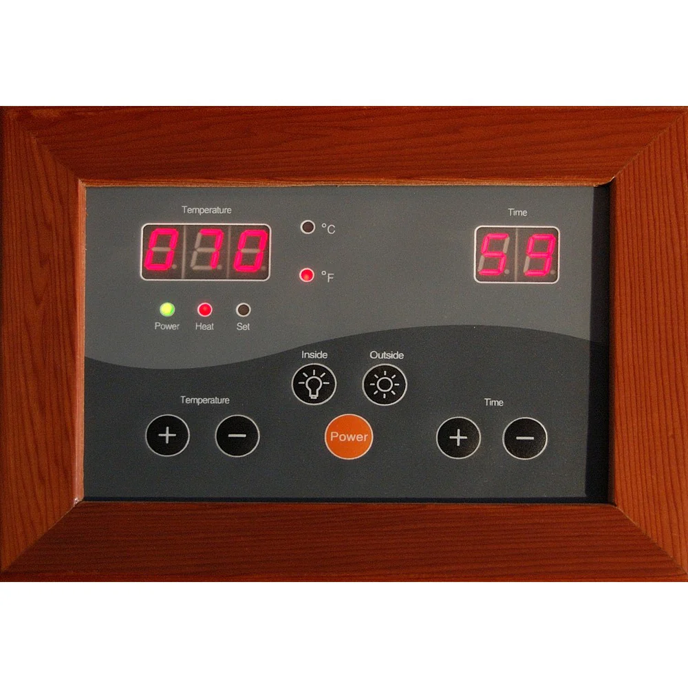 Klondike 4 Person Cedar Infrared Sauna Room with 9 Carbon Heaters - Image 5