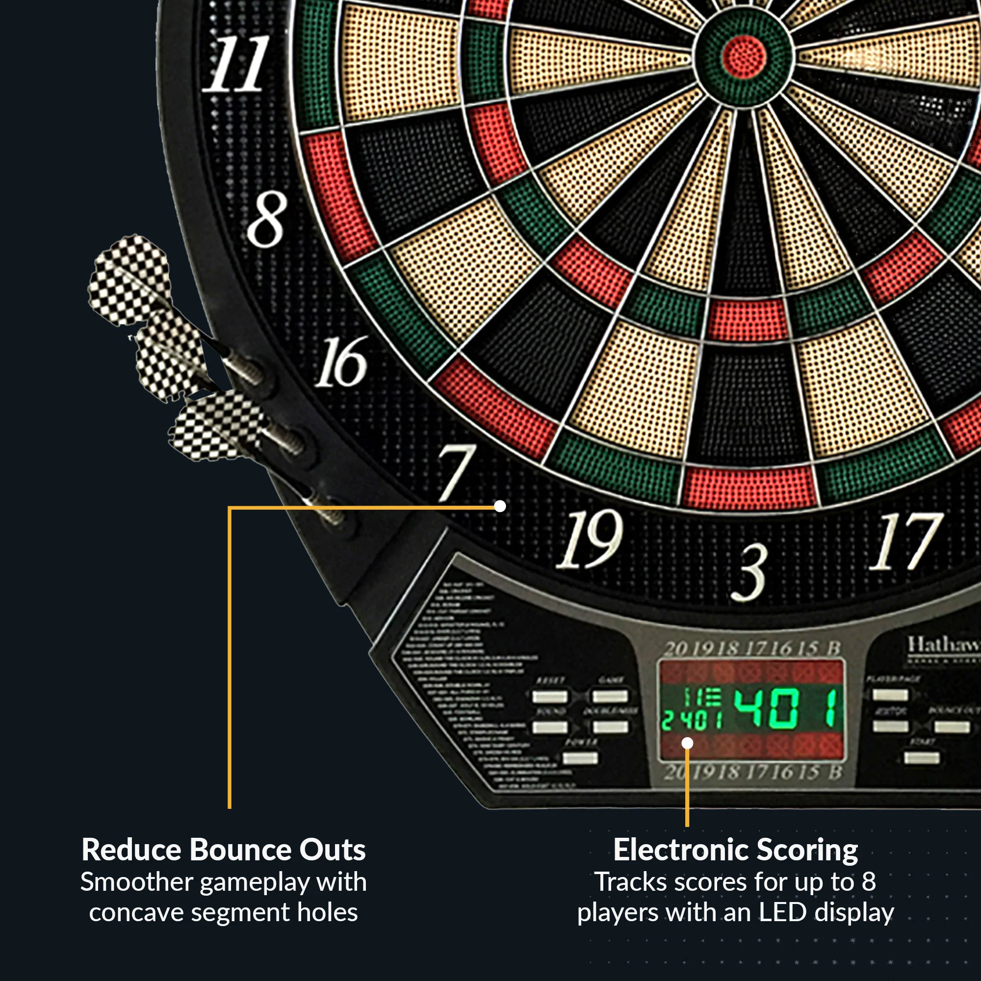 Magnum Electronic Soft Tip Dart Board and Darts Set Official 18" Regulation Size - Image 3