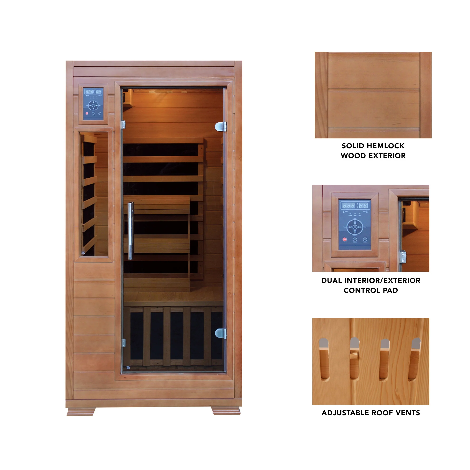 Majestic 1 Person Hemlock FAR Infrared Sauna Room - Image 5