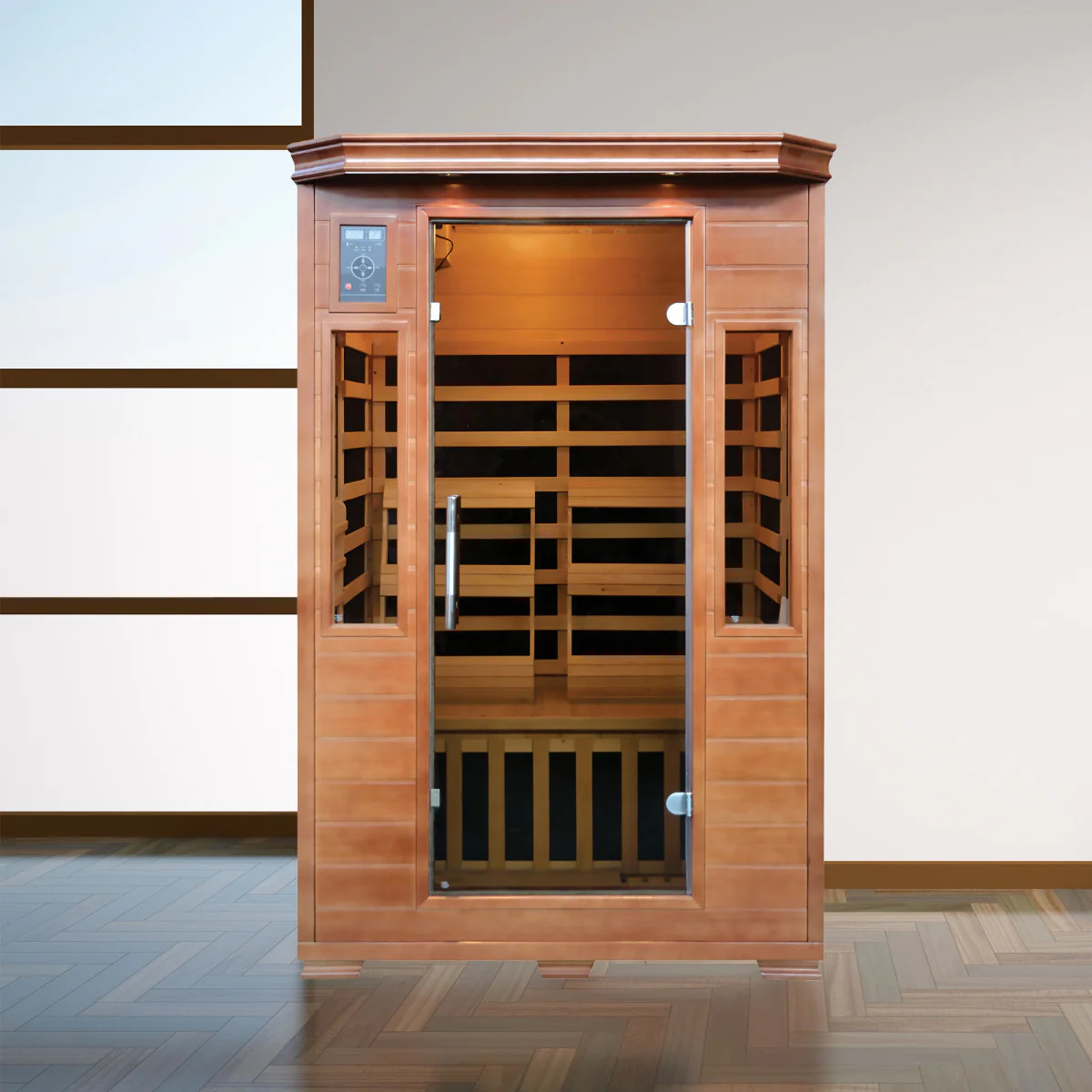 Majestic 1-2 Person Hemlock FAR Infrared Sauna Therapy Room - Image 5