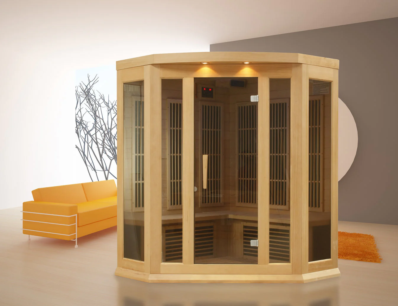 Maxxus 3 Person Low EMF FAR IR Corner Sauna - Image 5