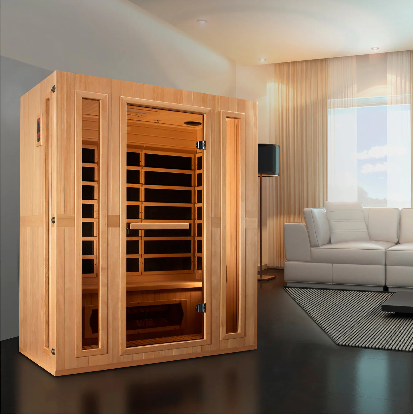 Maxxus Trinity Dual Tech 3 person Low EMF FAR IR Sauna - Image 4