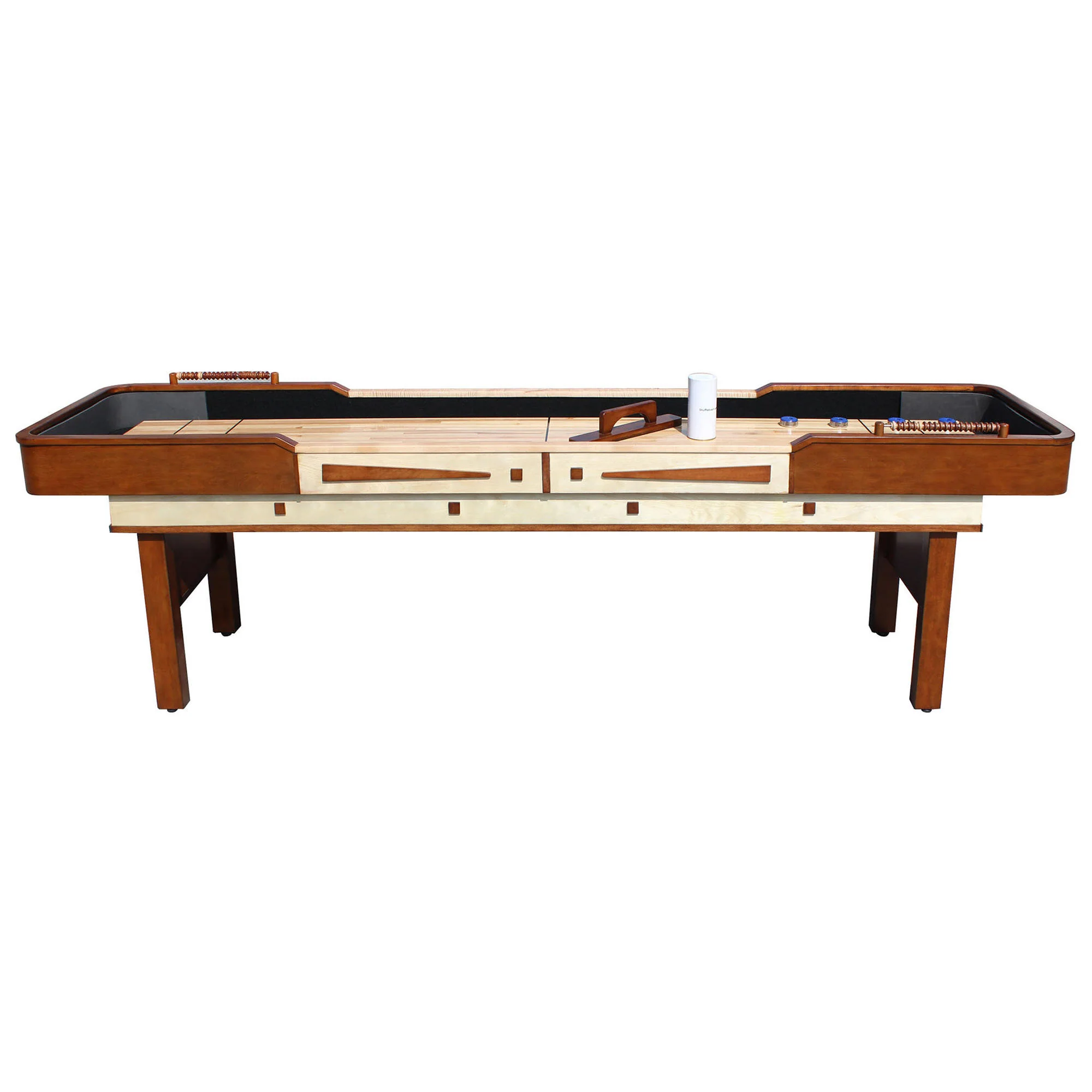 Merlot Premium Pub Style 9' and 12' Shuffleboard Table - Walnut Finish - Image 3