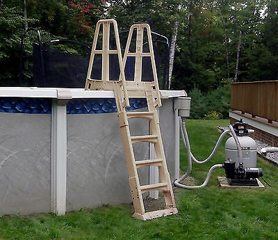 Vinyl Works Taupe Above Ground A-Frame Resin Slide-Lock Pool Step Ladder - Image 2