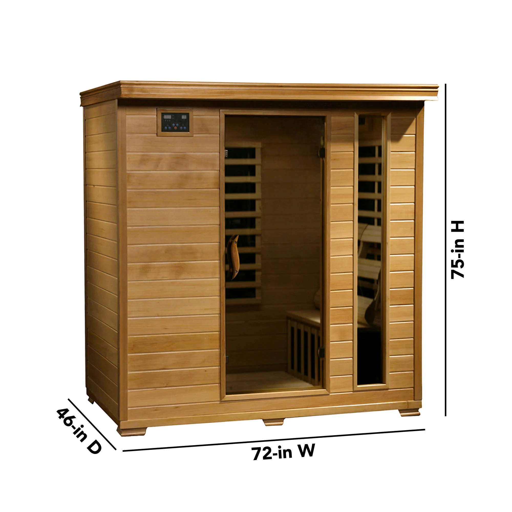 Monticello 4 Person Hemlock Infrared Sauna with 9 Carbon Heaters - Image 4