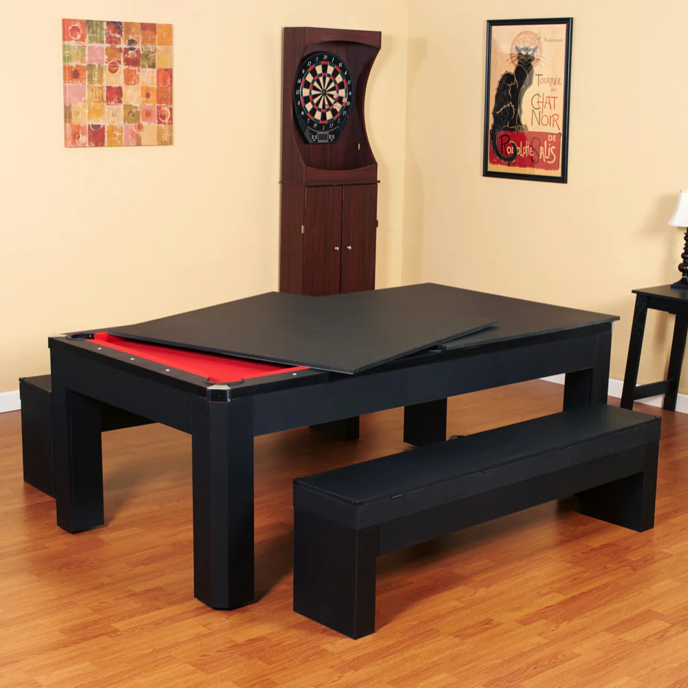 Park Avenue 7' Combo Dining Pool Table plus Table Tennis Set Black - Image 2