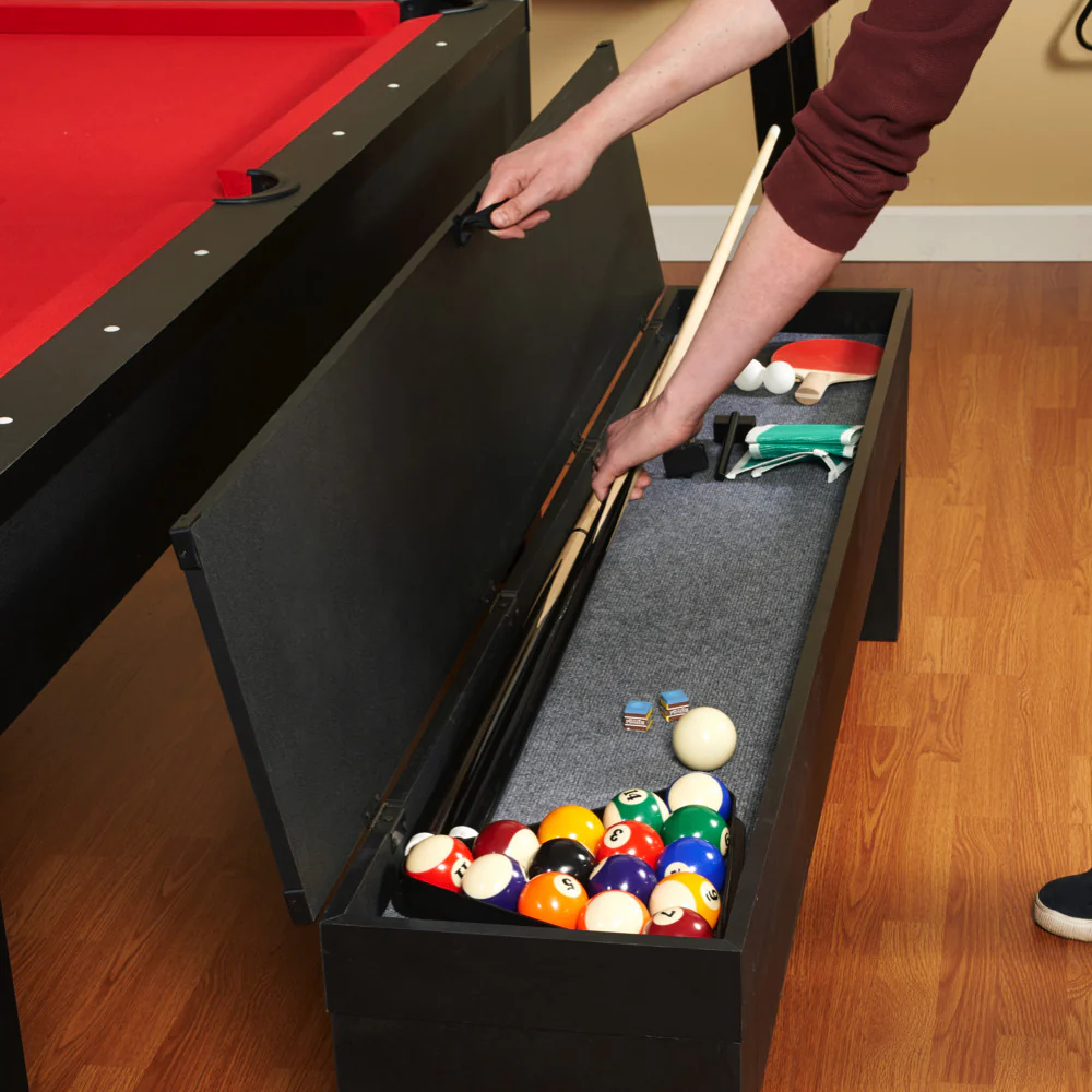 Park Avenue 7' Combo Dining Pool Table plus Table Tennis Set Black - Image 3