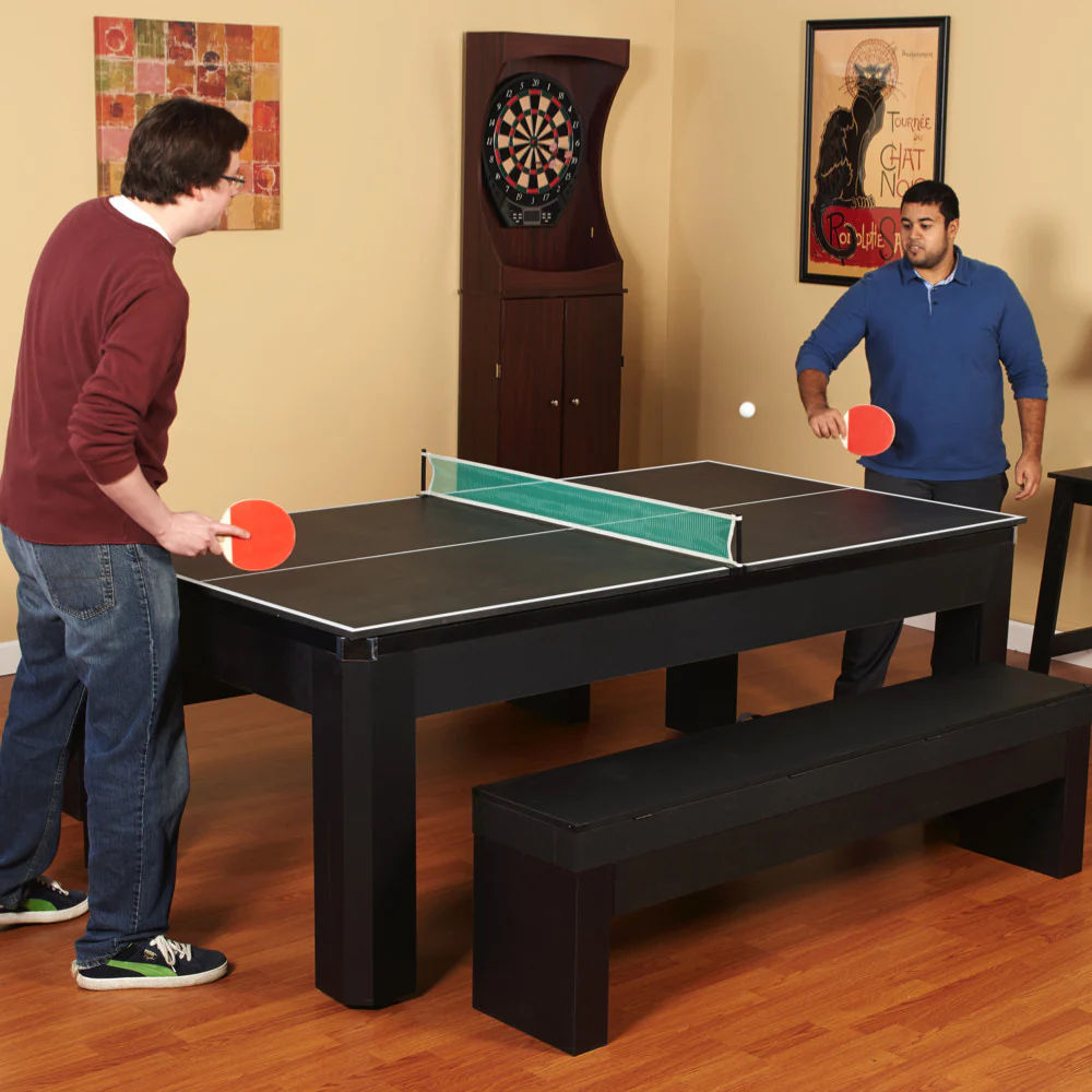 Park Avenue 7' Combo Dining Pool Table plus Table Tennis Set Black - Image 4